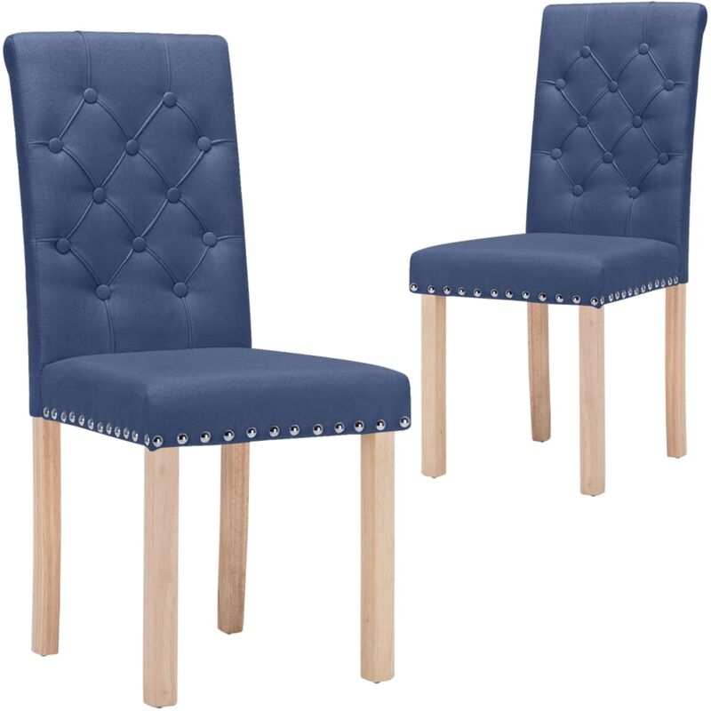 

vidaXL Sillas de comedor tela 2 uds azul - Azul