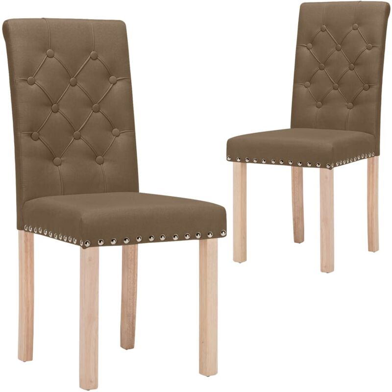 

vidaXL Sillas de comedor tela 2 uds marrón - Marrón