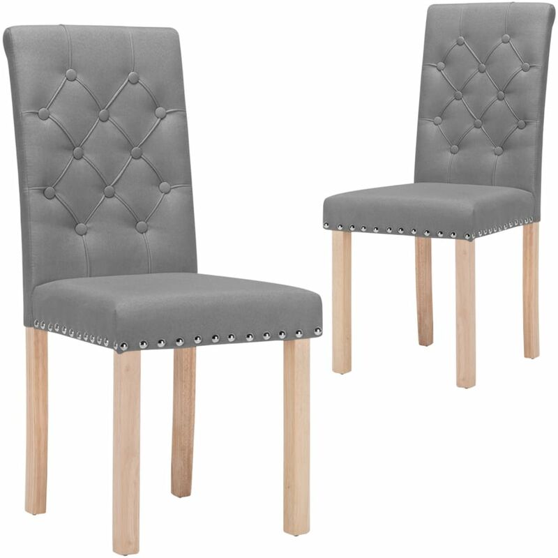 

vidaXL Sillas de comedor tela 2 uds gris claro - Gris