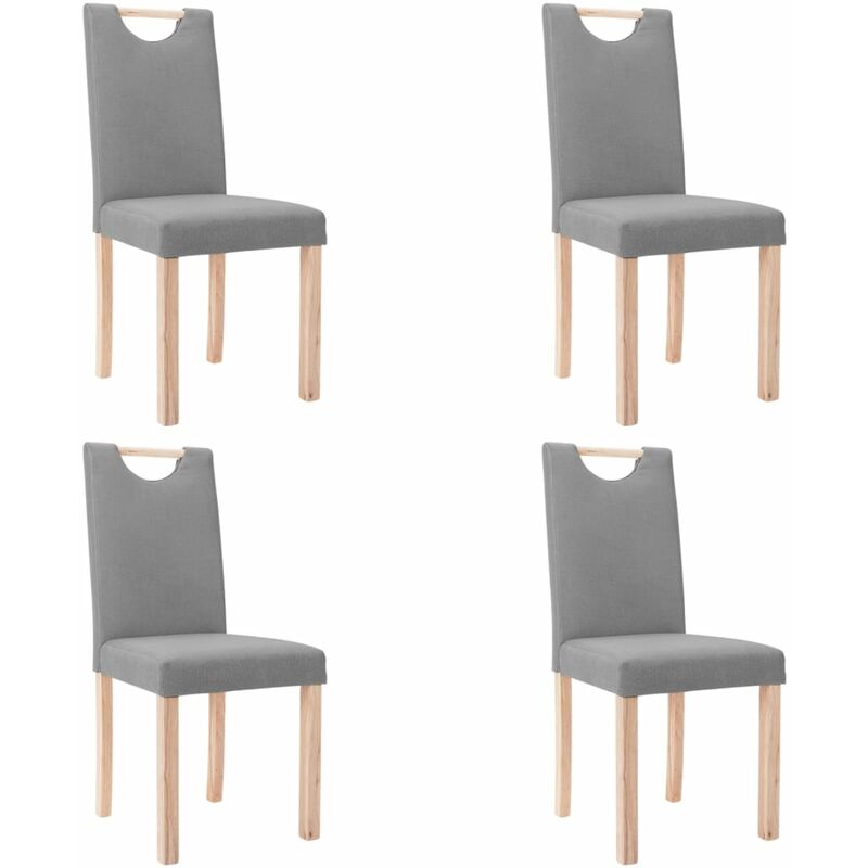 

vidaXL Sillas de comedor 4 unidades tela gris claro - Gris