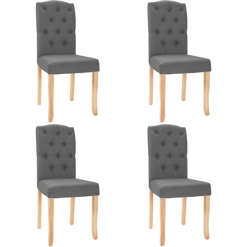 

vidaXL Sillas de comedor tela 4 uds gris oscura - Gris