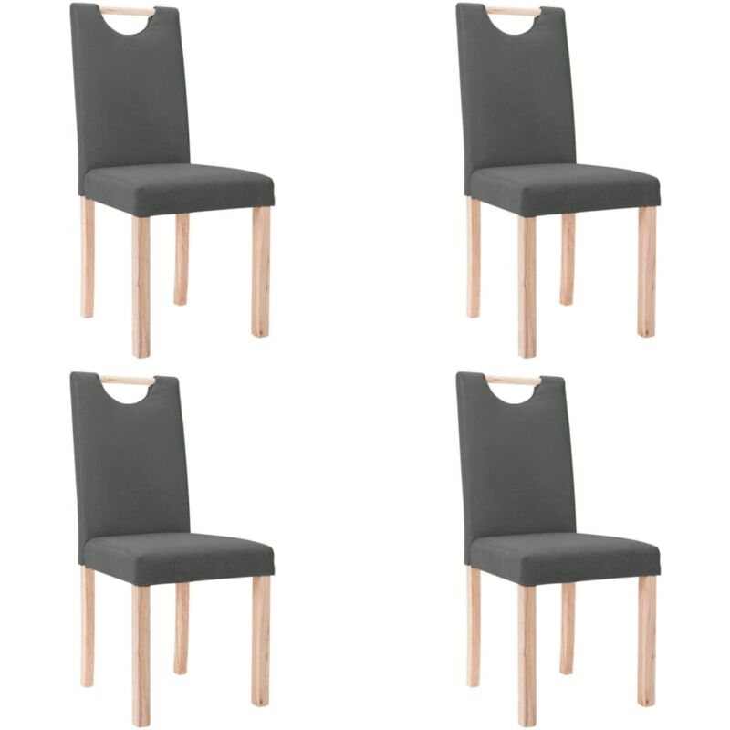 

vidaXL Sillas de comedor 4 unidades tela gris oscuro - Gris