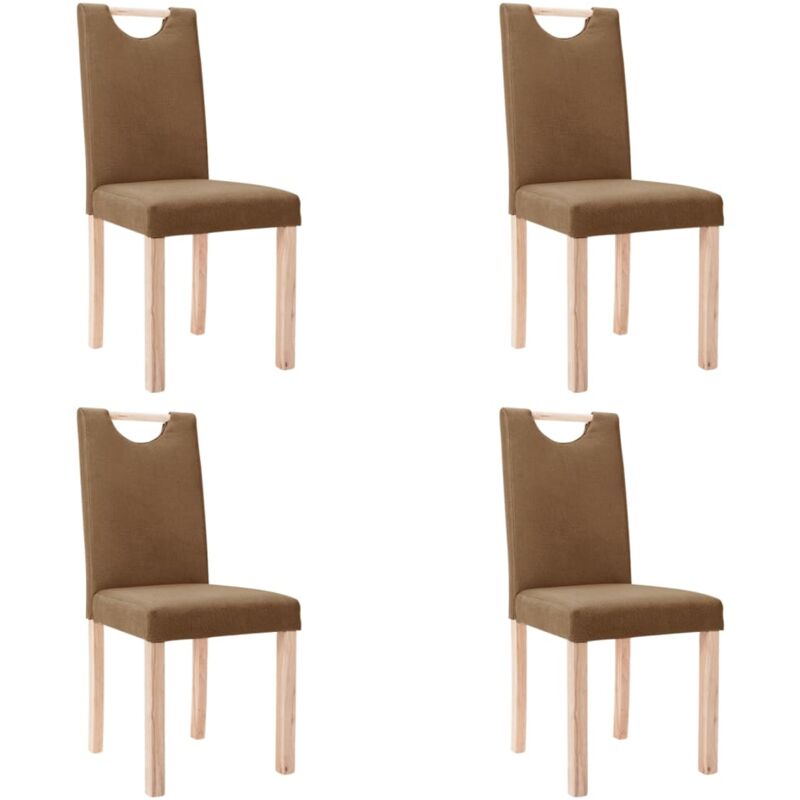 

vidaXL Sillas de comedor 4 unidades tela marrón - Marrón