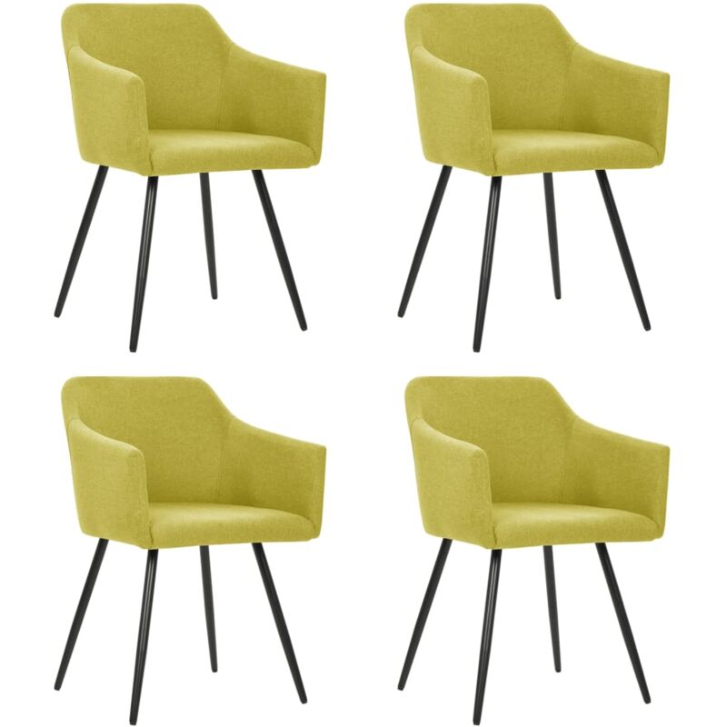 

vidaXL Sillas de comedor 4 unidades tela verde - Verde