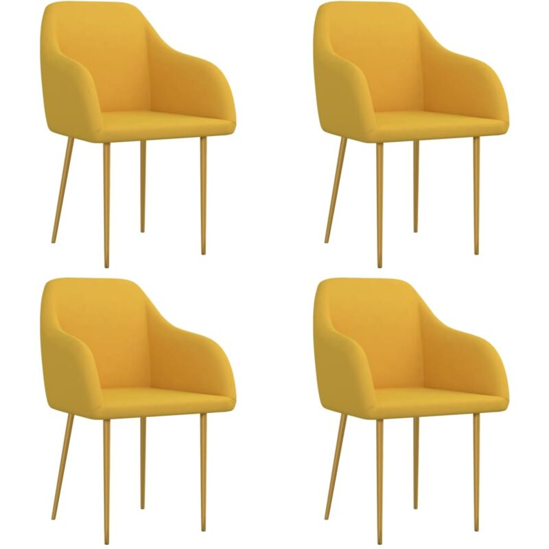 

vidaXL Sillas de comedor 4 unidades terciopelo amarillo - Amarillo