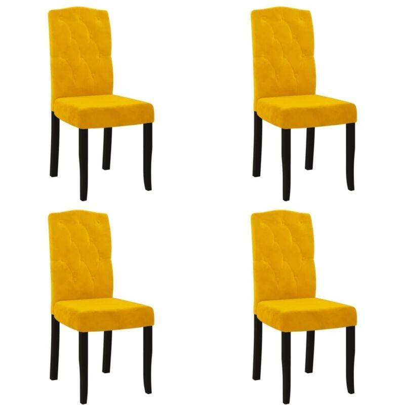 

vidaXL Sillas de comedor 4 unidades terciopelo amarillo - Amarillo