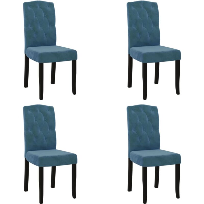 

vidaXL Sillas de comedor 4 unidades terciopelo azul - Azul