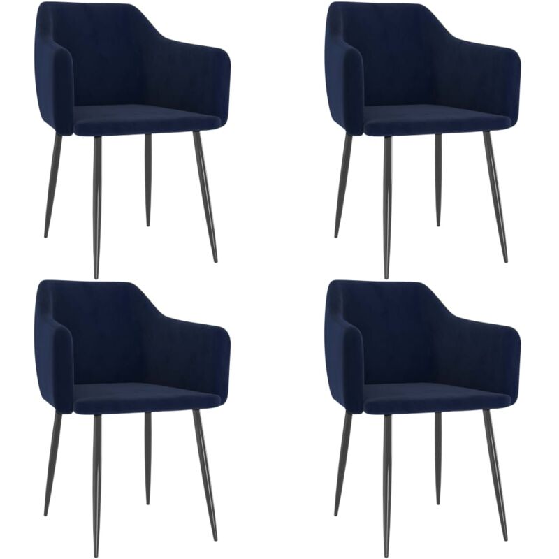 

vidaXL Sillas de comedor 4 unidades terciopelo azul - Azul
