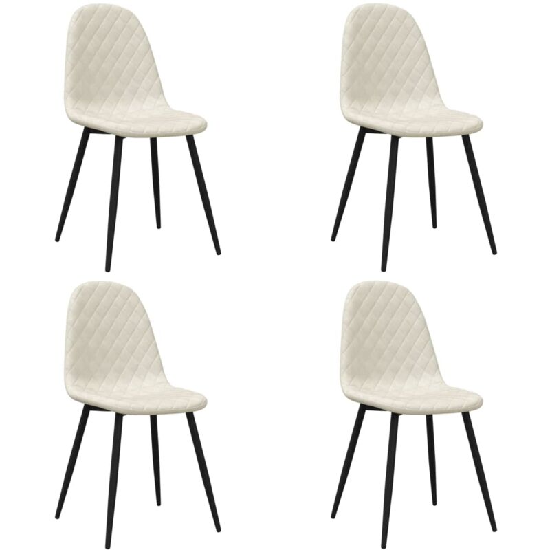 

vidaXL Sillas de comedor terciopelo 4 unidades blanco crema - Blanco
