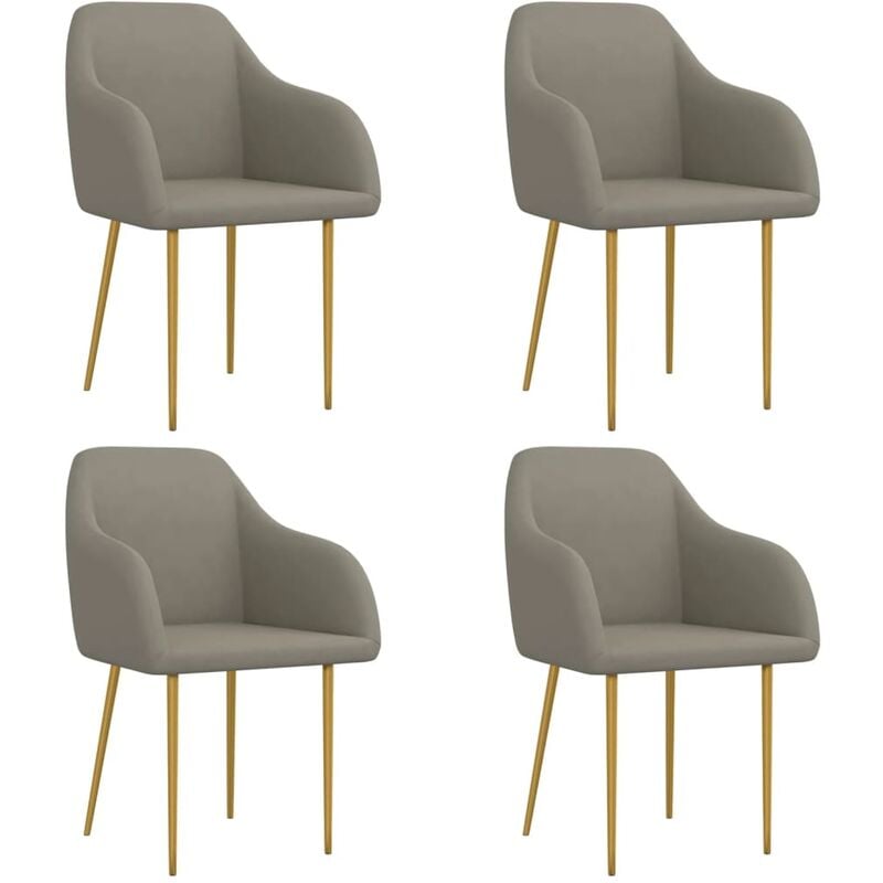 

vidaXL Sillas de comedor 4 unidades terciopelo gris claro - Gris