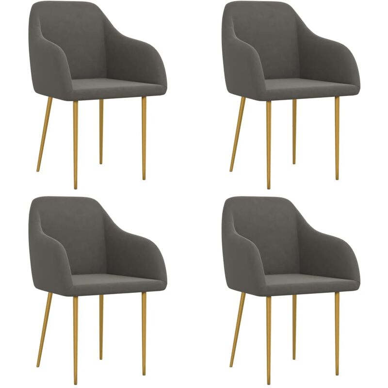 

vidaXL Sillas de comedor 4 unidades terciopelo gris oscuro - Gris