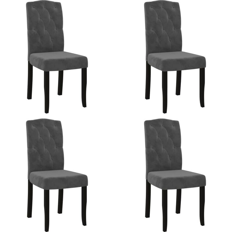 

vidaXL Sillas de comedor 4 unidades terciopelo gris oscuro - Gris
