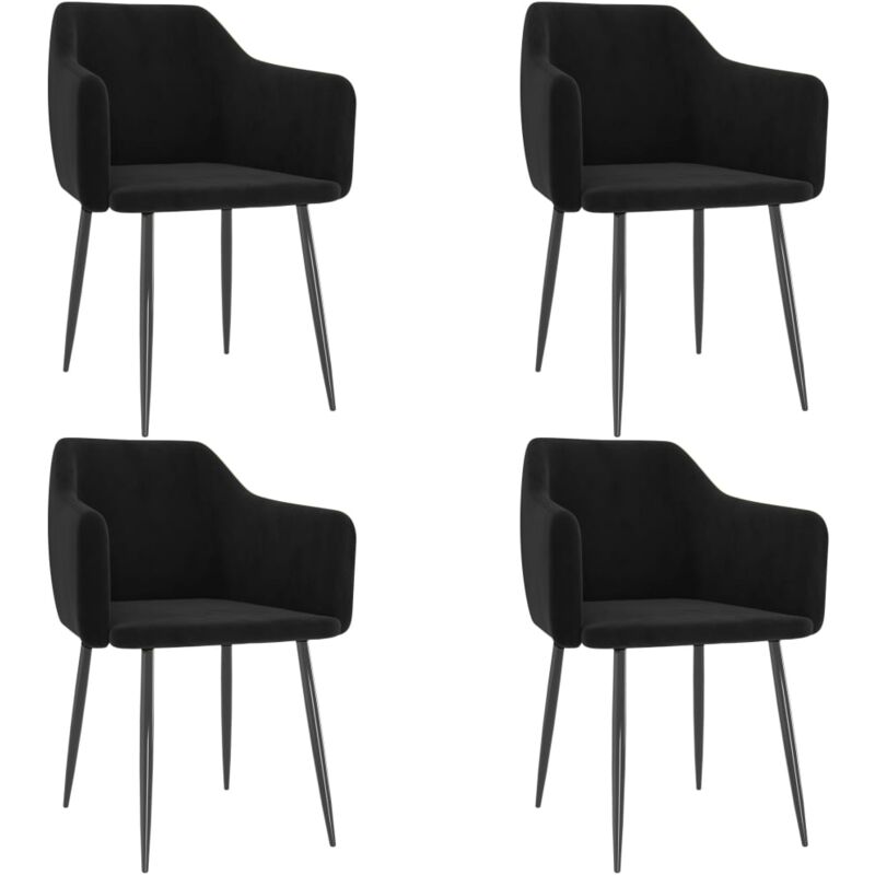 

vidaXL Sillas de comedor 4 unidades terciopelo negro - Negro