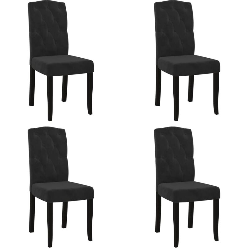 

vidaXL Sillas de comedor 4 unidades terciopelo negro - Negro