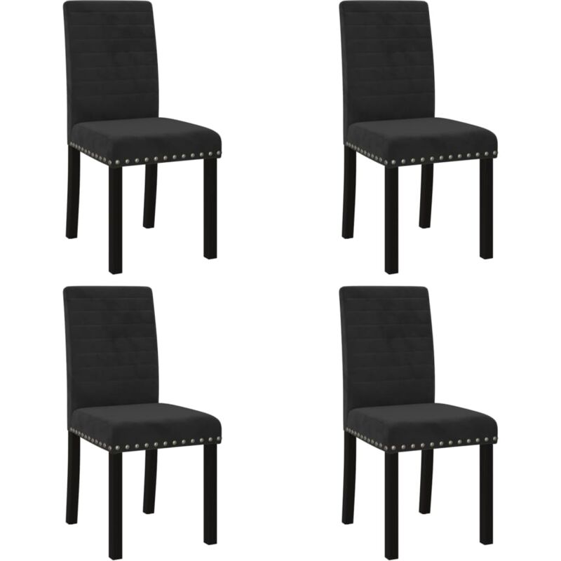 

vidaXL Sillas de comedor 4 unidades terciopelo negro - Negro