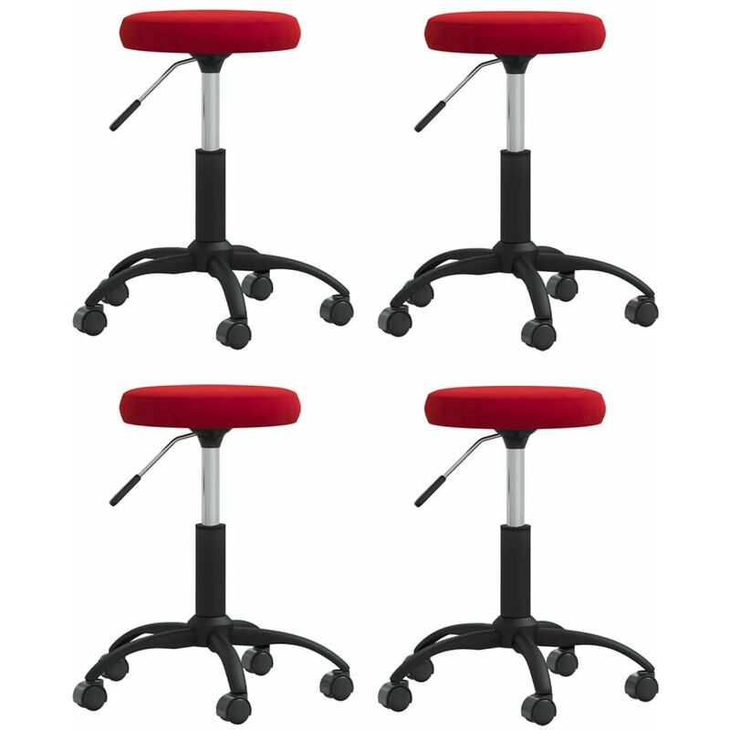 

vidaXL Sillas de comedor 4 unidades terciopelo rojo vino tinto - Rojo