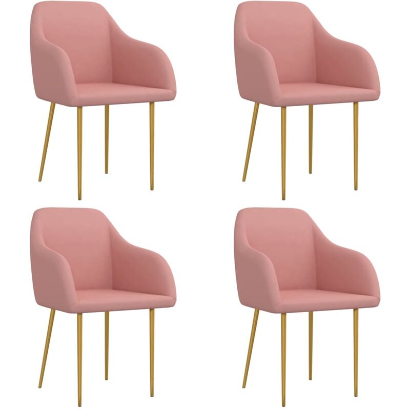 

Sillas de comedor 4 unidades terciopelo rosa - Rosa - Vidaxl