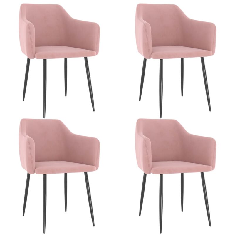 

vidaXL Sillas de comedor 4 unidades terciopelo rosa - Rosa