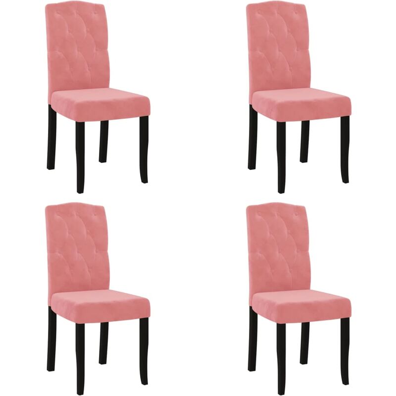 

vidaXL Sillas de comedor 4 unidades terciopelo rosa - Rosa