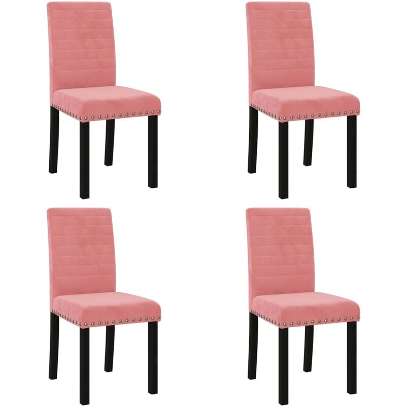 

vidaXL Sillas de comedor 4 unidades terciopelo rosa - Rosa