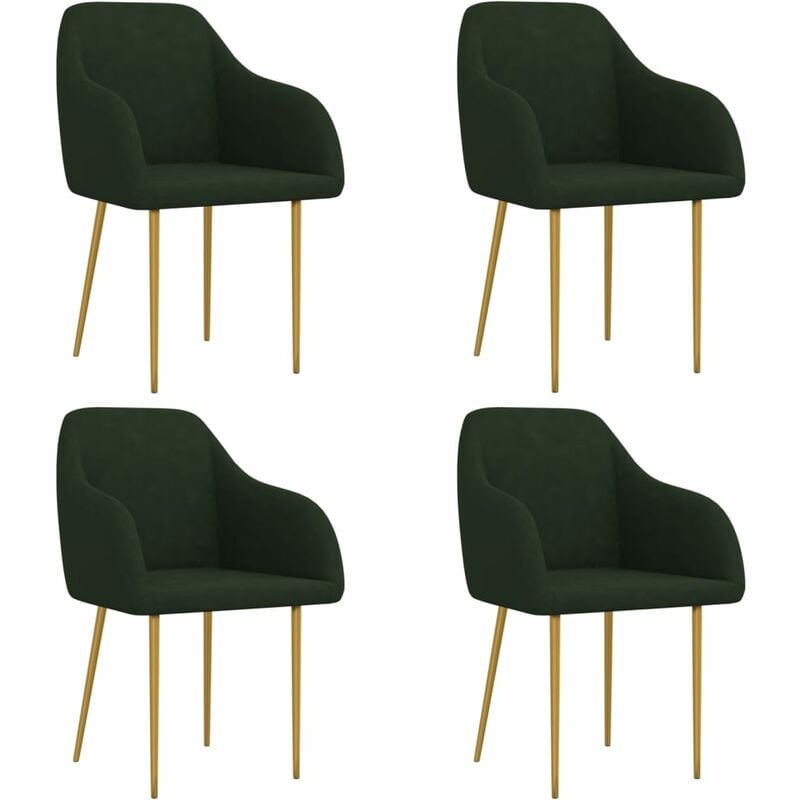

vidaXL Sillas de comedor 4 unidades terciopelo verde oscuro - Verde