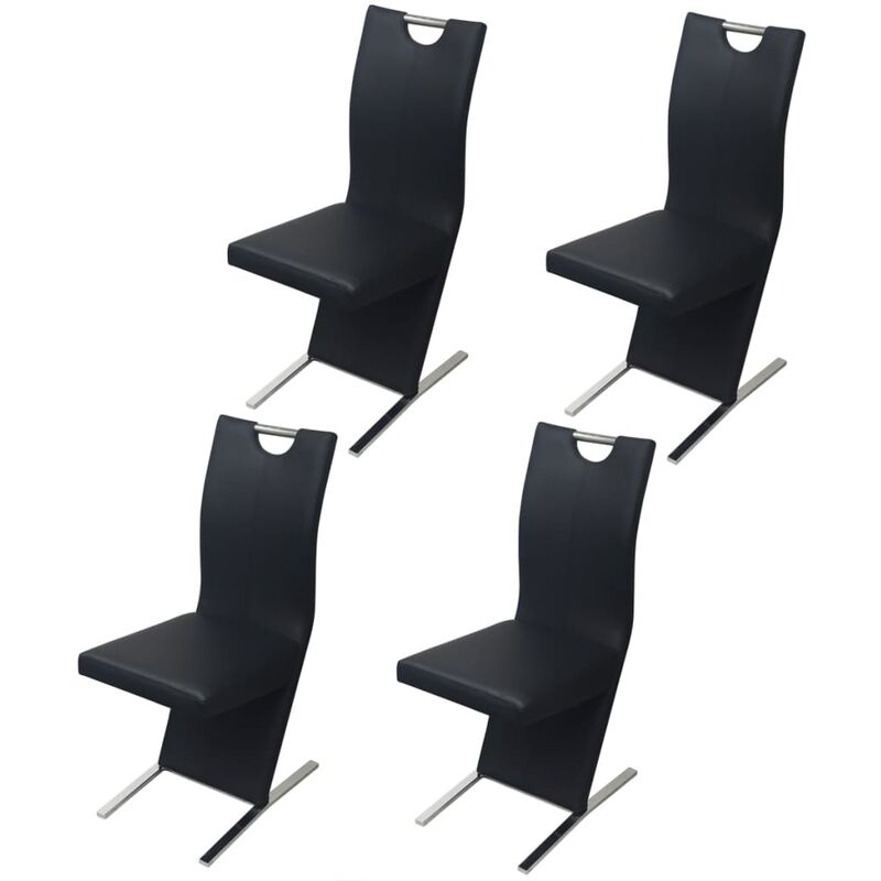 

Sillas de Comedor 4 Unidades Cuero Sintético Negro - Negro - Vidaxl