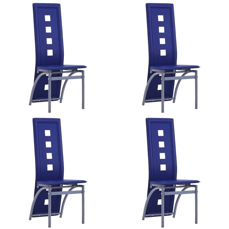 

vidaXL Sillas de Comedor Cuero Sintético 4 Unidades Azul - Azul