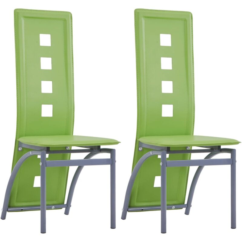 

vidaXL Sillas de Comedor Cuero Sintético 2 Unidades Verde - Verde