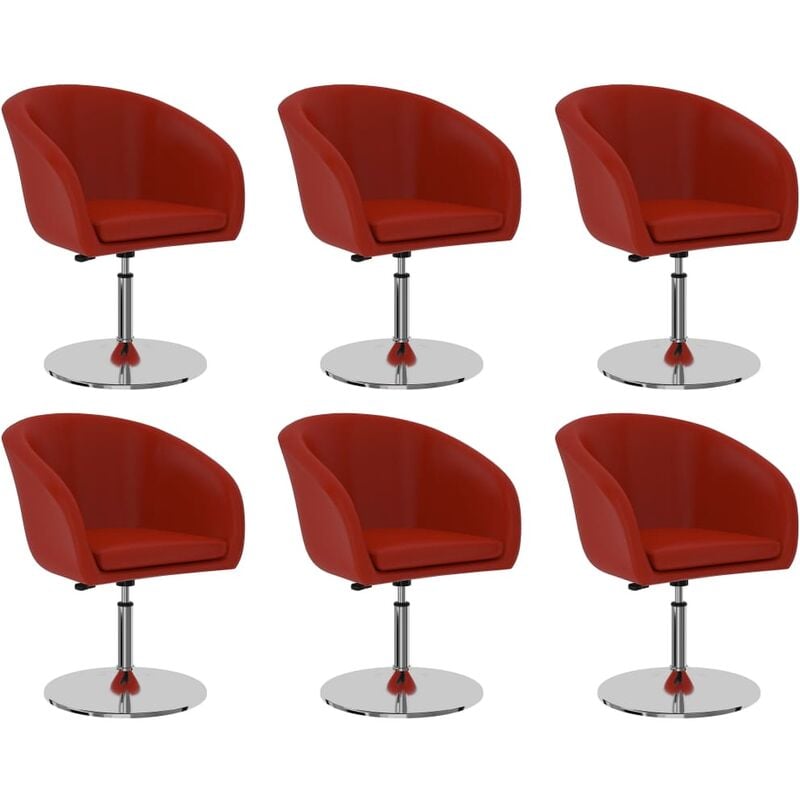 

vidaXL Sillas de comedor 6 unidades cuero sintético rojo - Rojo