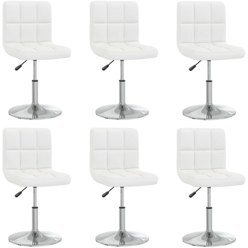 

vidaXL Sillas de comedor 6 unidades cuero sintético blanco - Blanco