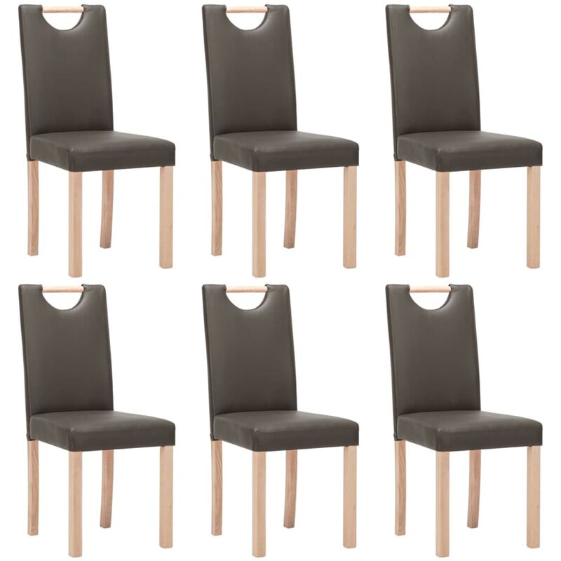 

vidaXL Sillas de comedor 6 unidades cuero sintético gris - Gris