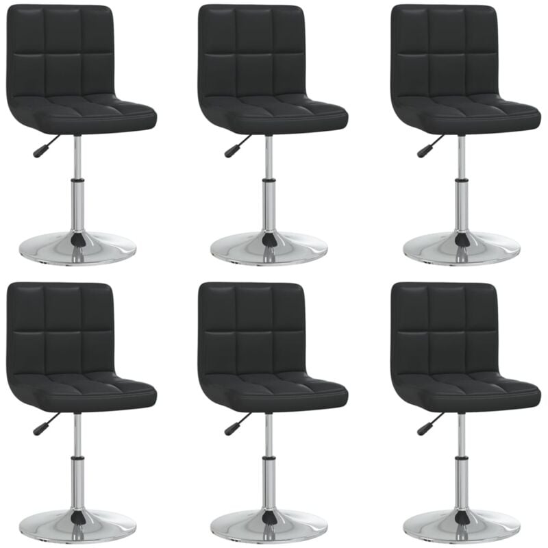 

vidaXL Sillas de comedor 6 unidades cuero sintético negro - Negro