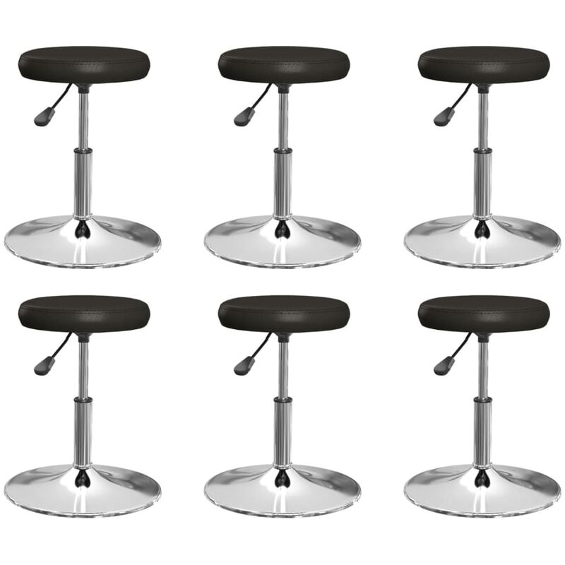 

vidaXL Sillas de comedor 6 unidades cuero sintético negro - Negro