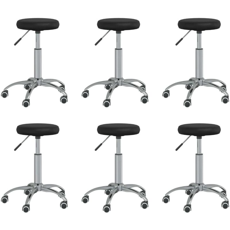 

vidaXL Sillas de comedor 6 unidades cuero sintético negro - Negro