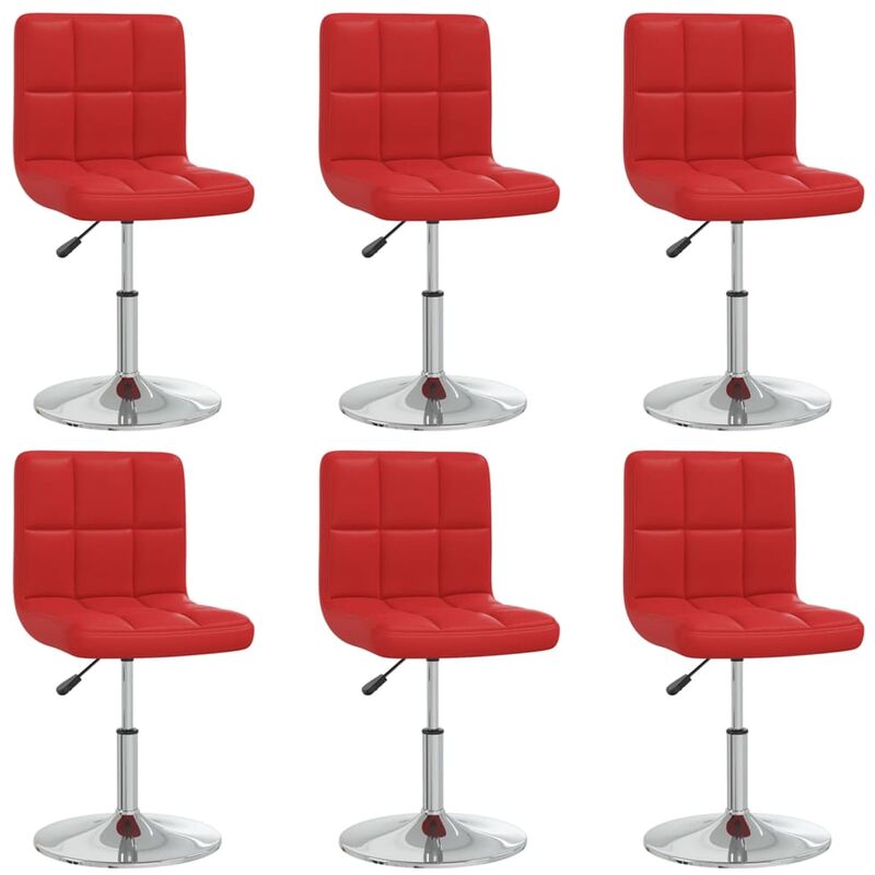 

vidaXL Sillas de comedor 6 unidades cuero sintético rojo vino tinto - Rojo
