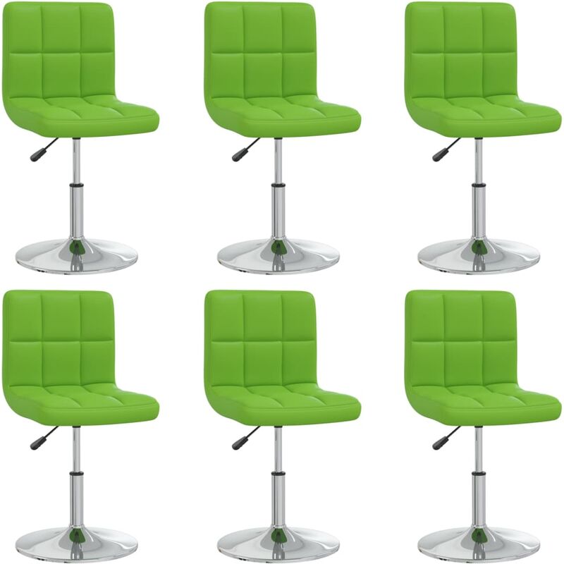 

vidaXL Sillas de comedor 6 unidades cuero sintético verde - Verde