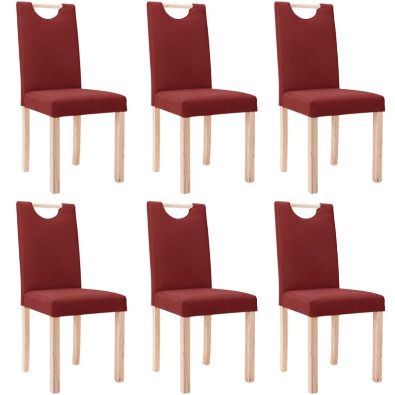 

Sillas de comedor 6 unidades de tela color vino tinto - Rojo - Vidaxl