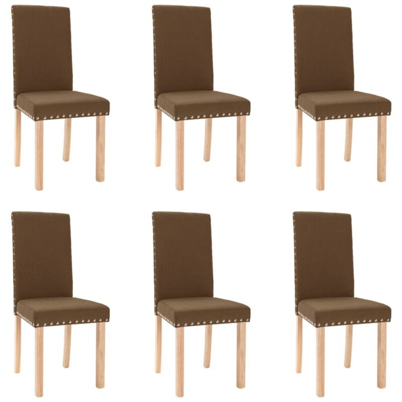 

vidaXL Sillas de comedor 6 unidades de tela marrón - Marrón