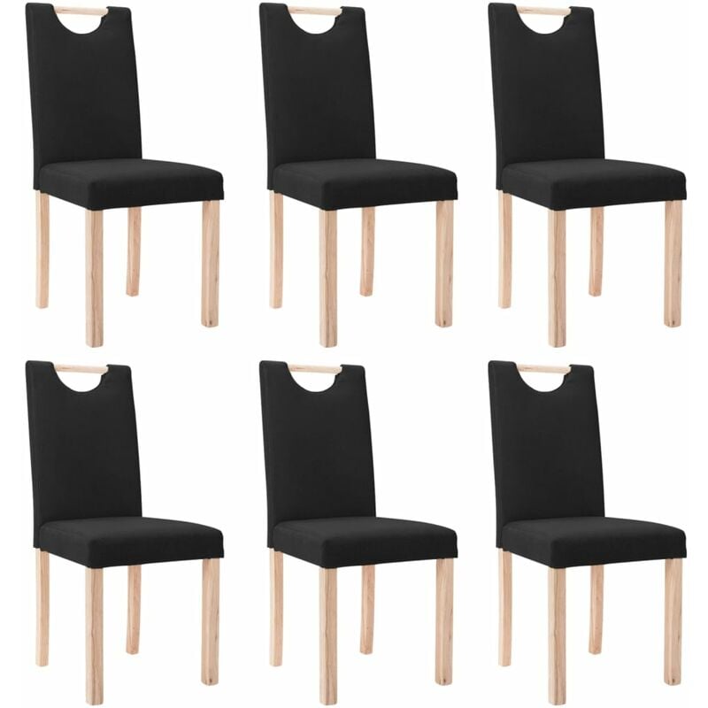 

Sillas de comedor 6 unidades de tela negra - Negro - Vidaxl
