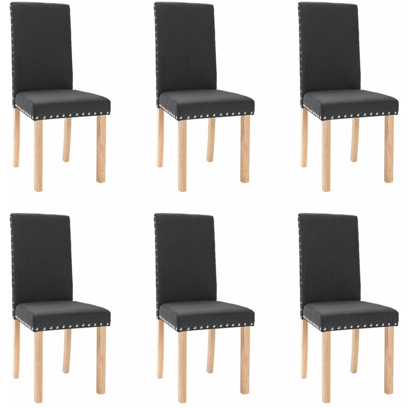 

vidaXL Sillas de comedor 6 unidades de tela negra - Negro