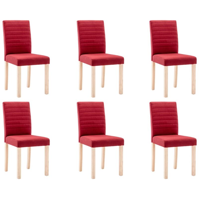 

Sillas de comedor 6 unidades de tela rojo tinto - Rojo - Vidaxl