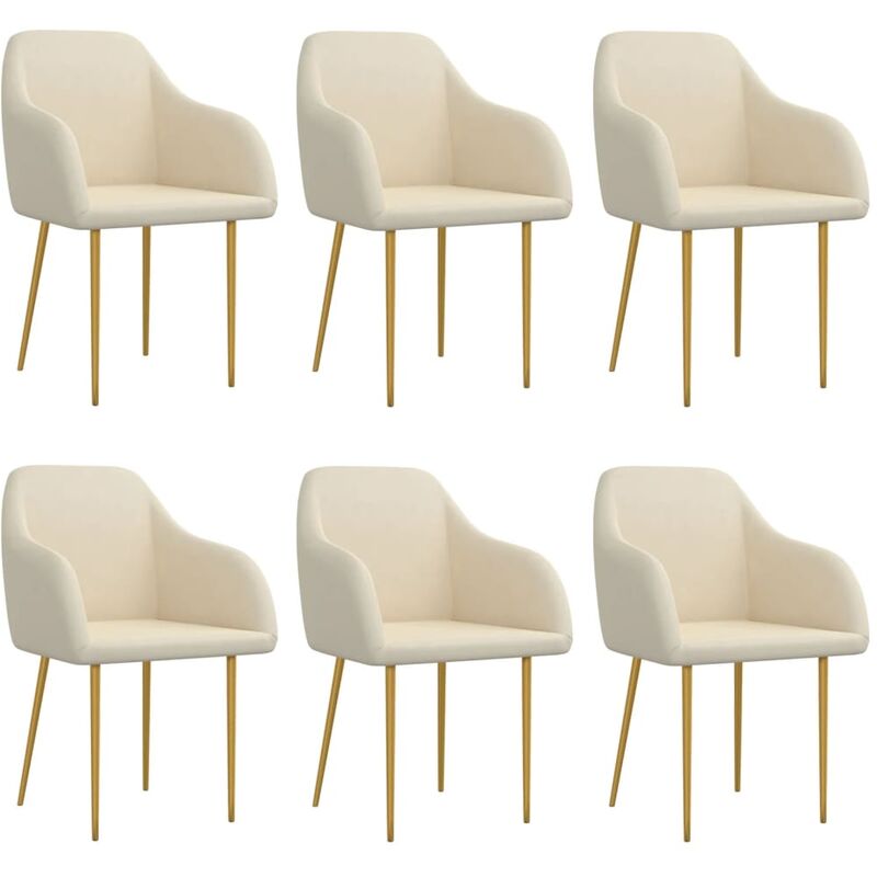 

vidaXL Sillas de comedor 6 unidades de terciopelo crema - Crema