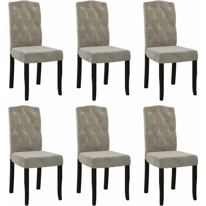 

vidaXL Sillas de comedor 6 unidades de terciopelo gris claro - Gris