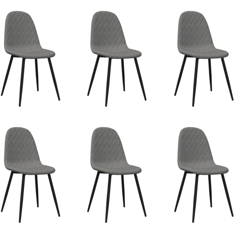 

vidaXL Sillas de comedor 6 unidades de terciopelo gris claro - Gris