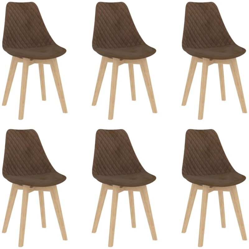 

vidaXL Sillas de comedor 6 unidades de terciopelo marrón - Marrón