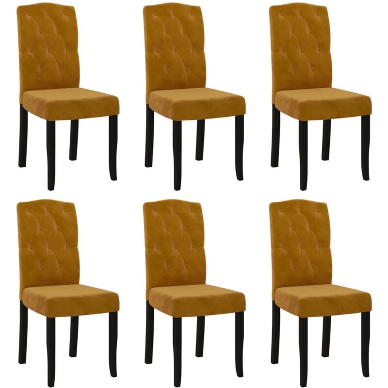 

vidaXL Sillas de comedor 6 unidades de terciopelo marrón - Marrón