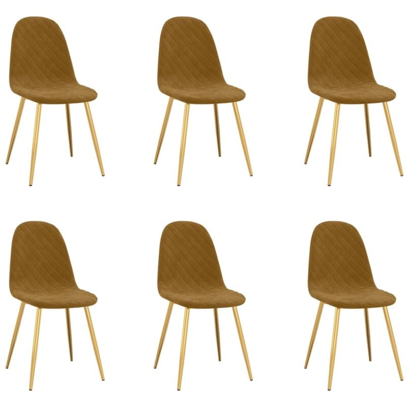 

Sillas de comedor 6 unidades de terciopelo marrón - Marrón - Vidaxl