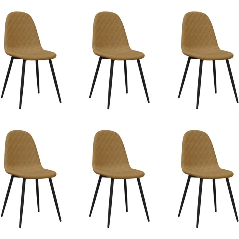 

vidaXL Sillas de comedor 6 unidades de terciopelo marrón - Marrón