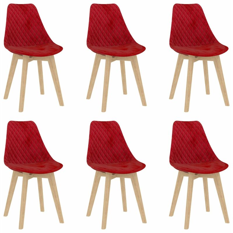 

vidaXL Sillas de comedor 6 unidades de terciopelo rojo - Rojo