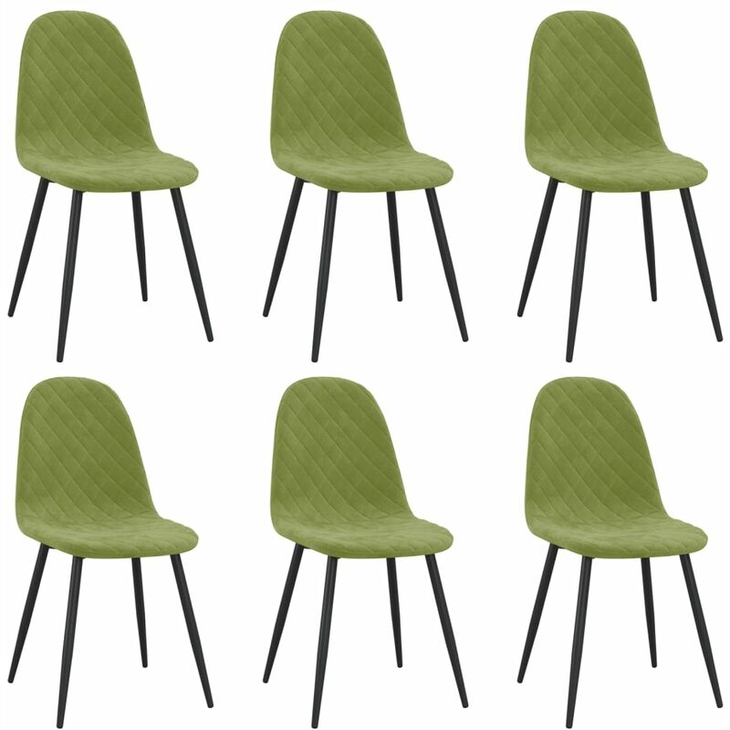 

vidaXL Sillas de comedor 6 unidades de terciopelo verde claro - Verde